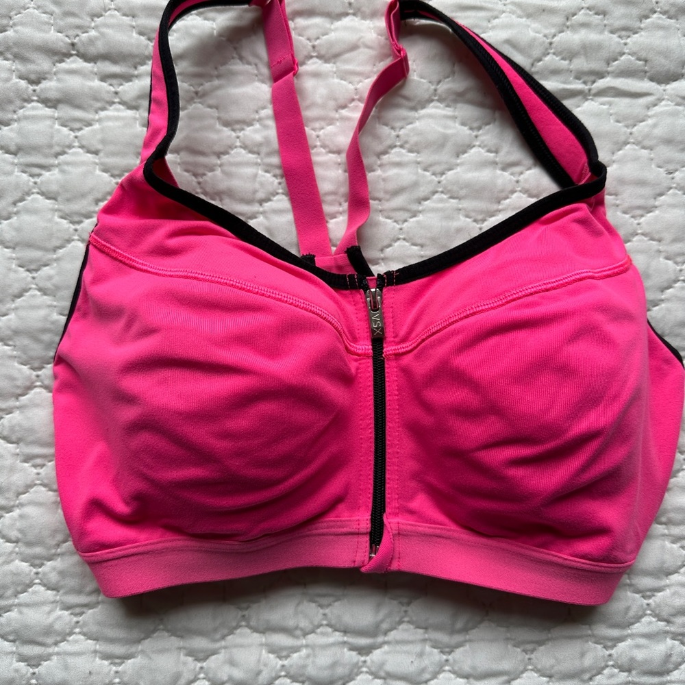 Victoria Secret VSX Pink Knockout Front Close Sports Bra Sz 36C